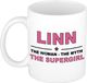 Bellatio Decorations mok - Linn - Woman Myth Supergirl - Oudroze Keramiek - 300 ml