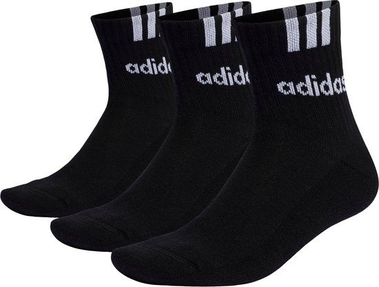 adidas Sportswear 3-Stripes Linear Sokken 3 Paar - Unisex - Zwart - Maat 31-33