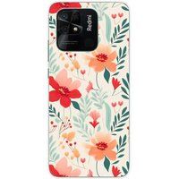 Xiaomi Redmi 10C Flower wall bedrukt siliconen hoesje