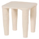 WOOOD Vion Basse Table d'appoint - Papier Mâché - Blanc cassé - 40x40x40