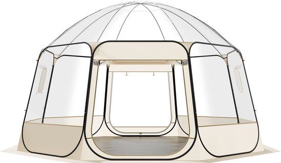 VEVOR Pop-Up Bubble Tent, 458 X 432 X 230 cm, Transparante Kampeertent, Tuinkoepel Iglo Tent met Ramen, Sporttent, 540° Panoramisch Uitzicht, voor 12-15 Personen, Terras, Achtertuin
