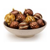 Holly & Jolly Kerstballen - 16x - bruin tinten - gedecoreerd - 6 cm - kunststof
