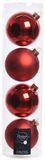Decoris kerstballen - 12x st - rood - D10 cm - glas - kerstversiering