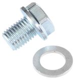 Amracing KXD Olieaftapdop zilver voor ATV quad KXD Loncin Shineray