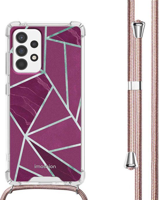iMoshion Hoesje Samsung Galaxy A53 - Bordeaux Graphic - Back Cover met Koord