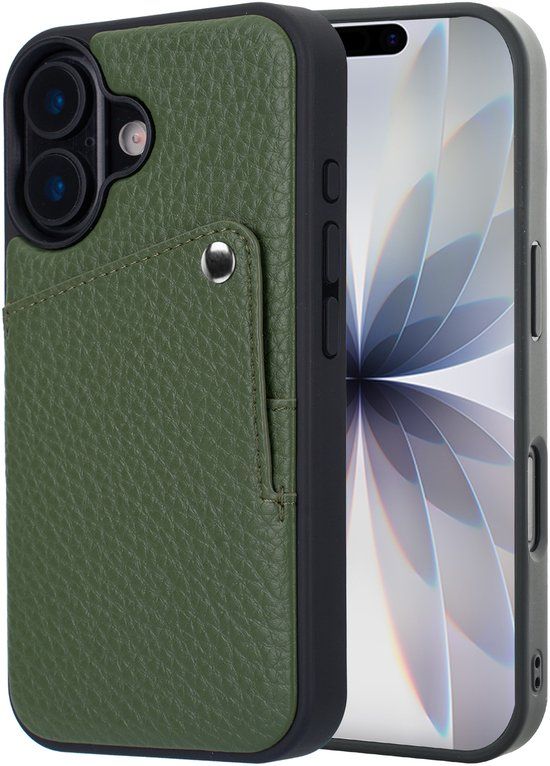 Selencia Hoesje - Geschikt voor Apple iPhone 17 - Backcover met Pashouder - Sage Green