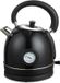 MOA Bouilloire Rétro - 1.8L - 2200W - Noir - Inox - Sans BPA