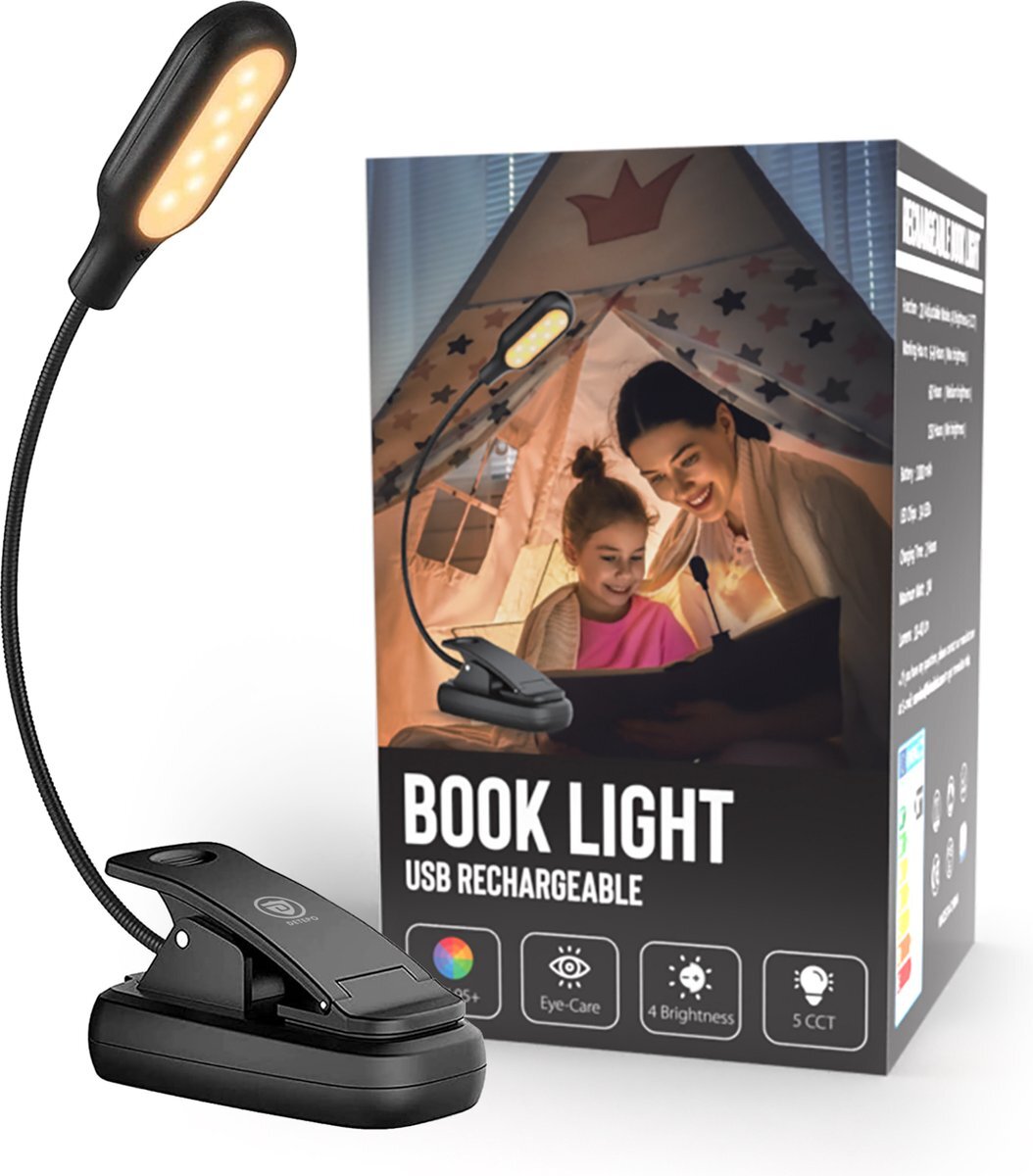 Detepo Leeslampje voor Boek - Draadloos - USB Oplaadbaar - LED Boeklamp met Klem - Verstelbaar - Leeslamp met Flexibele Arm Geschikt voor Boeken/Slaapkamer/Bed - Zwart kopen? | | helpt je kiezen