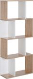 Homcom Étagère - Bois - 60x24x148cm - Chêne, Blanc