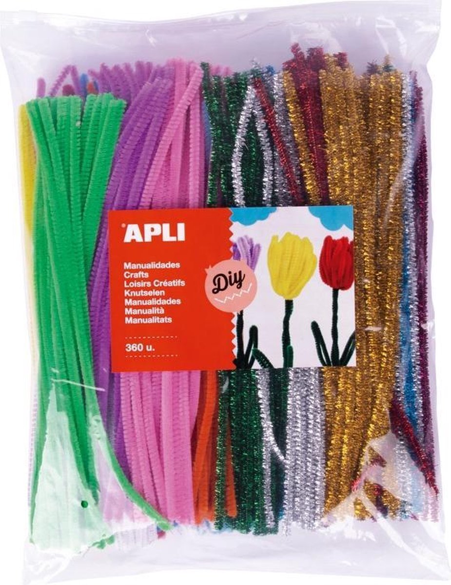 Apli Kids Chenille draad - Pijpenragers multicolor en metallic 360 stuks