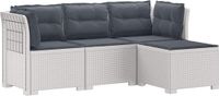vidaXL 4-Zitter Tuin Sofa met Kussens Rattan Look PP Wit