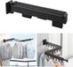 Sans marque Porte-manteau mural avec barres extensibles et crochets pivotants - Aluminium Noir