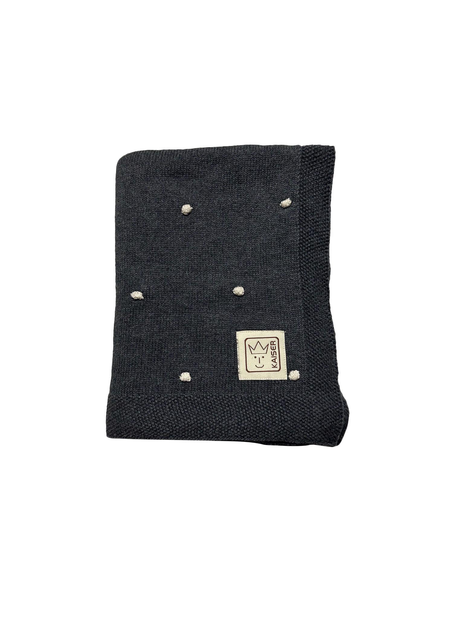 Kaiser KNOTS Baby Blanket Wrap - 100% Organic Cotton - Black - 80 x 100 cm - Boy/Girl