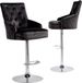Luxe Tabourets - Set de 2 - Avec dossier - Noir - Velours - Réglable - Pour Cuisine, Bar ou Salon - Pivotant