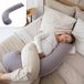 Litollo® Coussin de grossesse (forme J) - Coussin latéral - Coussin d'allaitement - Coussin corporel - Body pillow - 145cm - Tissu polaire doux - Housse amovible - Gris