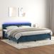 Maison Exclusive - Lit boxspring avec matelas et éclairage LED, bleu foncé, 200x200 cm, velours
