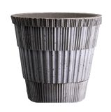 Bergs Potter Cache-pot Atlas raw avec soucoupe Gris, Ø14 cm