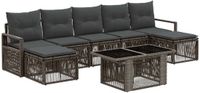 vidaXL Tuinbank Set 8-delig Grijs en Donkergrijs Polyrattan