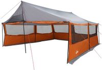 vidaXL Familietent met dak Grijs en Oranje 600 x 400 x 268 cm