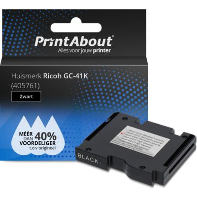 PrintAbout Huismerk Ricoh GC-41K (405761) Inktcartridge Zwart