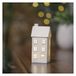 EMOS - Keramische led-hoogbouw met warm wit licht, 1 x knoopcel en timer - luchtig winterhuis werkt op batterijen, 1x CR2032 inbegrepen - timer voor automatisch inschakelen 6/18 uur - wit