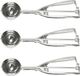 Sans marque Pince à glace - 3x pièces - pinces à boule de glace - pinces à glace - Inox - cuillère doseuse pour crème glacée à la cuillère