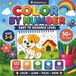 Color By Number Kids Colouring Book: Bold and Easy, Large print design of Beautiful Flowers, Adorable Animals, Magical House and Playful Trees