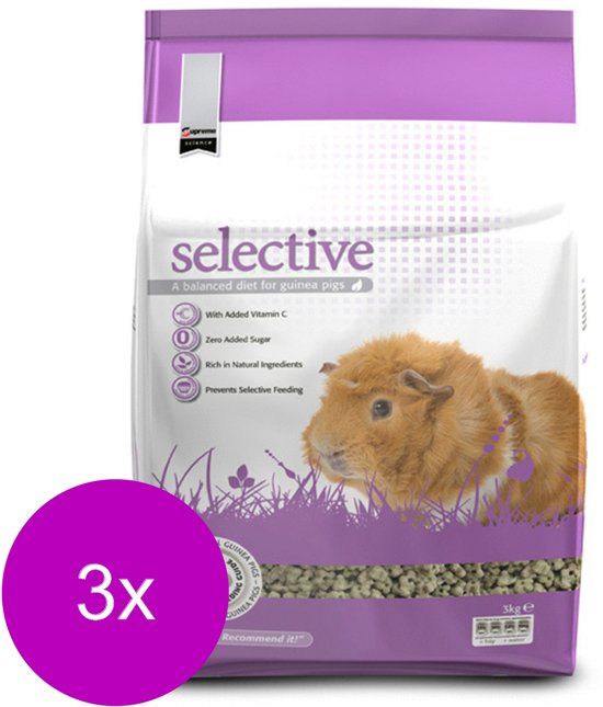Supreme Science Selective Guinea Pig - Caviavoer - 3 x 3 kg