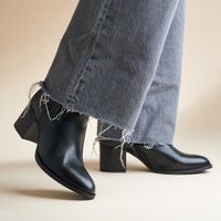 Linea Zeta Enkellaarsjes zwart Leer - Maat 40
