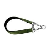Ferplast Halfronde hondenhalsband van nylon, gevoerd, anti-trek, voor hondentraining, maat L (halsomtrek 45-55 cm), groen
