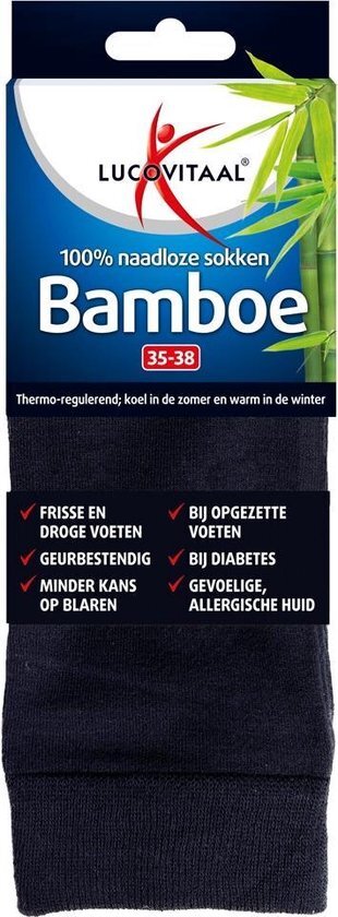 Lucovitaal Bamboe Lange Sokken Blauw 35-38