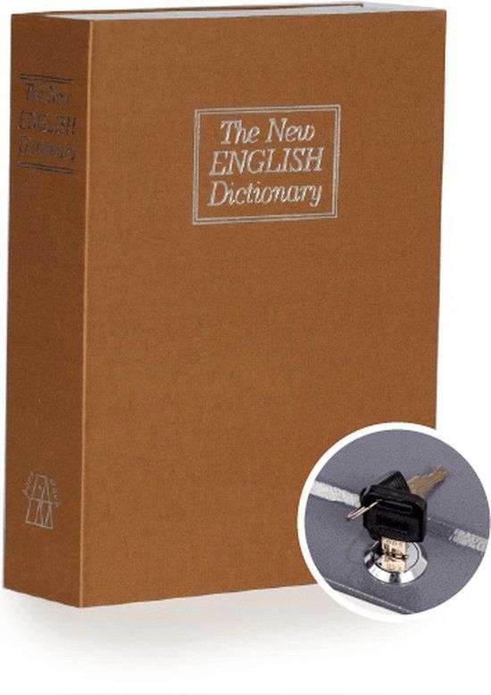 KLUIS-KOPEN alles veilig bewaren! Boek kluis - Engels Woordenboek - Bruin - Large