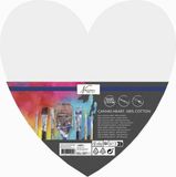 Nassau Hobby Canvas schilderij doek/paneel - hart - wit - 30 x 29 cm