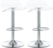 Homcom Barkruk Staal Transparant 39x39x87cm