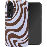 Selencia Hoesje - Geschikt voor Samsung Galaxy S26 - Backcover met Magnetische Ring - Dream Swirl Chocolate