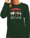 Bellatio Decorations Foute Kersttrui - Sweater - Dames - Kerst Wijn Glazen - Groen - S