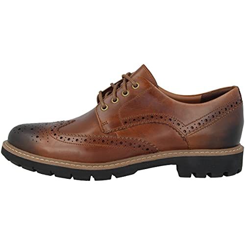 Clarks Batcombe Wing Mens Dark Tan Lea, 6.5
