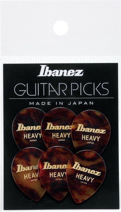 Ibanez Small Teardrop Plectrum Heavy 6-pack Tortoise