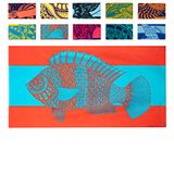 Nova Blauw tropische vis strandlaken (86,4 x 160 cm)