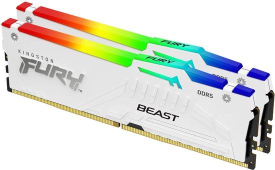 Kingston FURY Beast RGB White - DDR5 32GB (2x16GB) 6000MHz CL30 - KF560C30BWEAK2-32