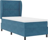 vidaXL Boxspringbed met hoofdeinde, donkerblauw, 200 x 90 cm, fluweel