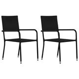 VidaXL Chaise de jardin Verre, Plastique Noir