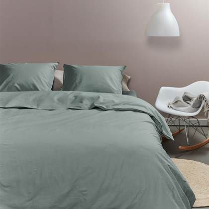 Ambiante Cotton Uni Dekbedovertrek - 240 x 220 cm - Groen