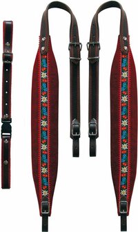 Boston Accordion Straps Tirol 95-102 x 7.0 cm Leather & Red Velour