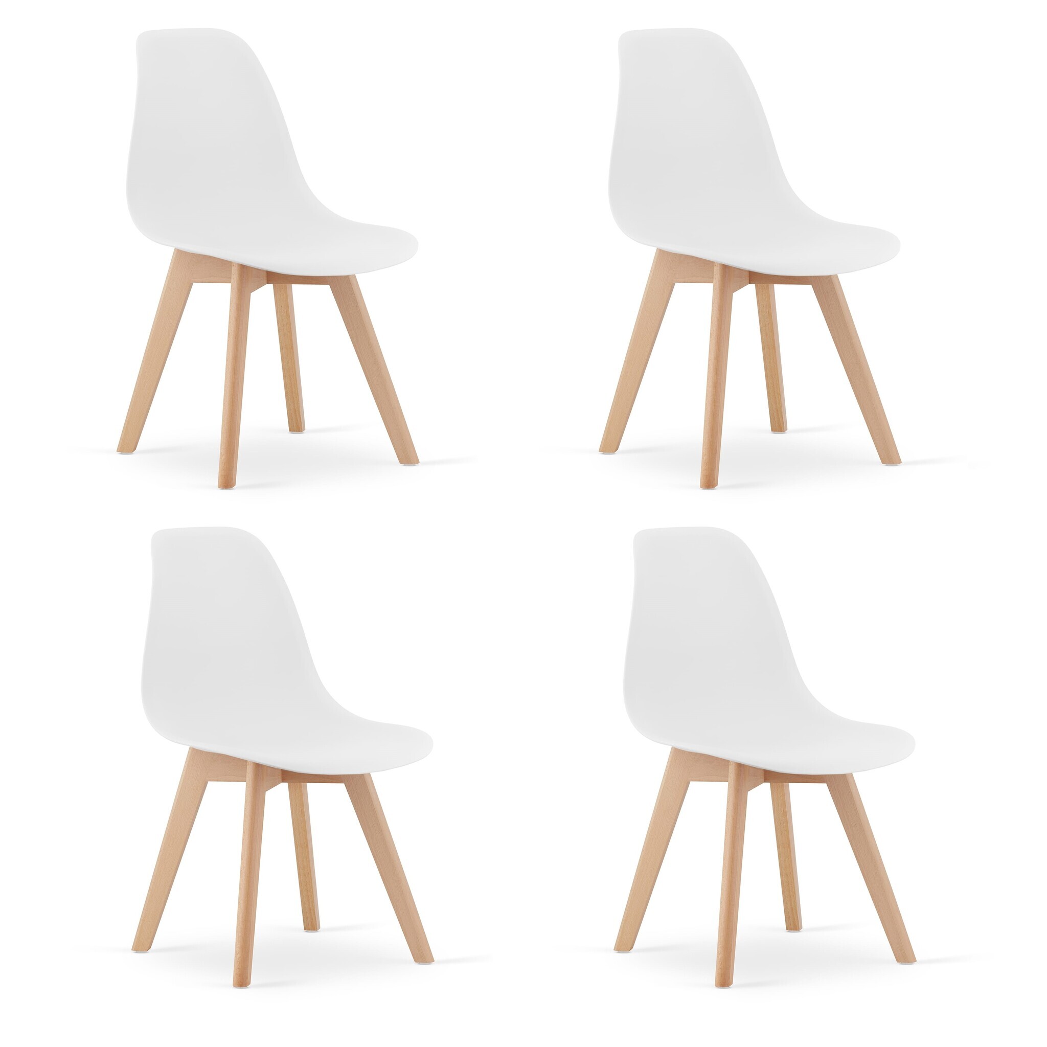Viking Choice Eetkamerstoelen KITO - set van 4 eettafel stoelen - wit