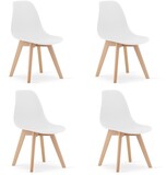 Viking Choice Eetkamerstoelen KITO - set van 4 eettafel stoelen - wit - 8720602863385