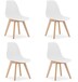 Viking Choice Eetkamerstoelen KITO - set van 4 eettafel stoelen - wit - 8720602863385