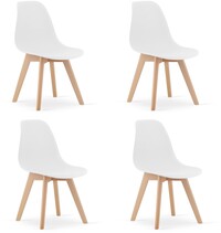 Viking Choice Eetkamerstoelen KITO - set van 4 eettafel stoelen - wit - 8720602863385