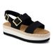 TOMS Giana Textile Zwarte sandales de plage pour femmes