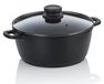 Casserole 24 cm avec couvercle en verre, 3,2 litres, induction, céramique, noir